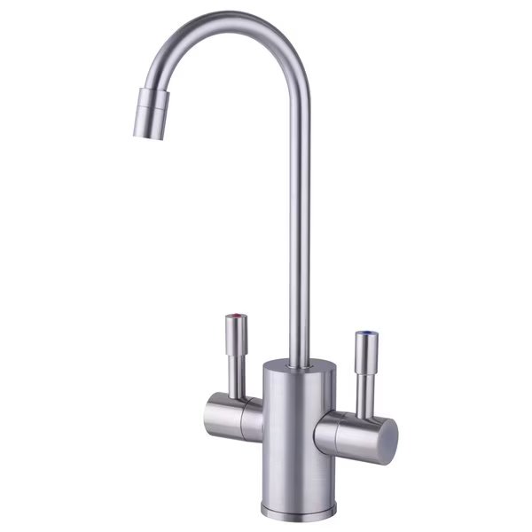 Brushed Nickel Hot and Cold Water Faucet for Water Tanks, Includes Safety Lock, Ready Hot, Mfr#: 42-RH-F560-BN